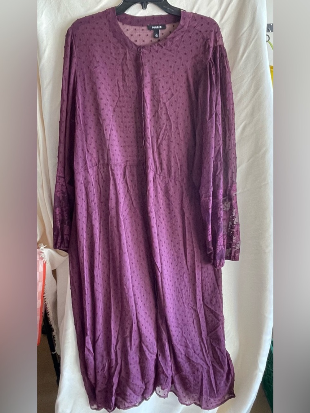 torrid Plum Swiss Dot Maxi Dress